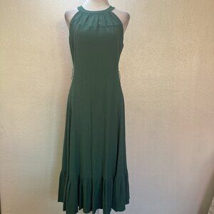 Calvin Klein women’s Gauze Halter Midi Dress size 6 Tiered Hem Fairy Beach